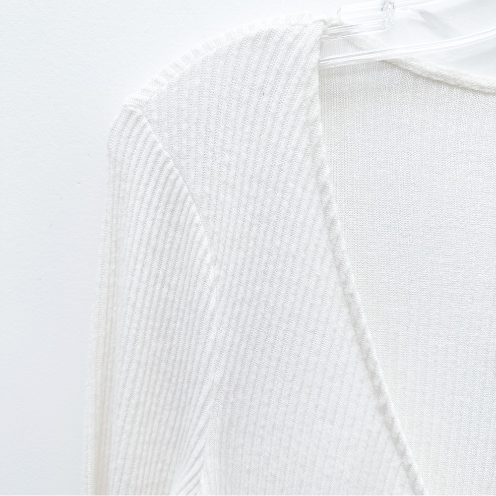 ‘Intimately’ Free People Ribbed Ruched Sleeve Bodysuit | Medium | Cream - Picture 5 of 8